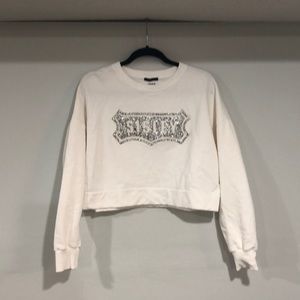 Whiite Sisley  sweatshirt. Size M
